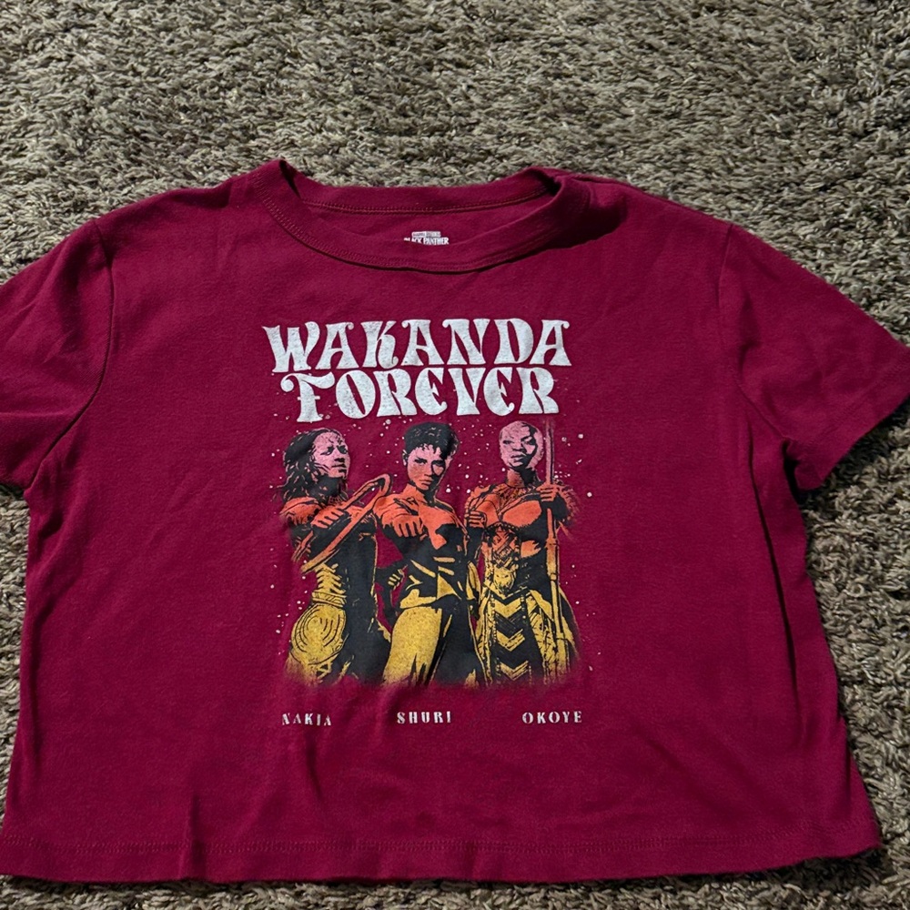 Wakanda Forever Graphic Tee - Burgundy
